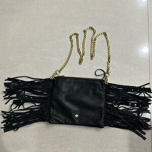 Ash Leather Fringe Bag